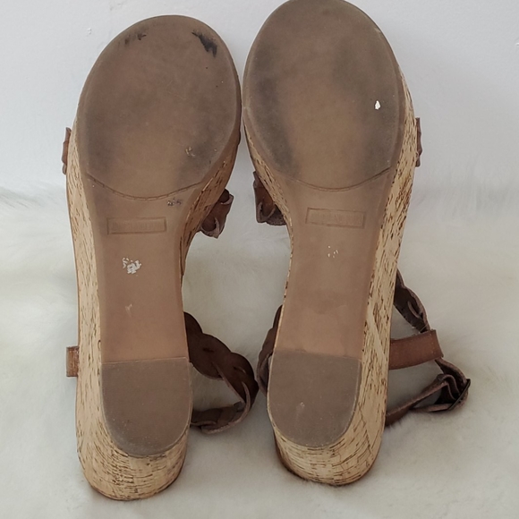 Coach and Four cork sandals brown strap leather strips women size 9M - Picture 8 of 12